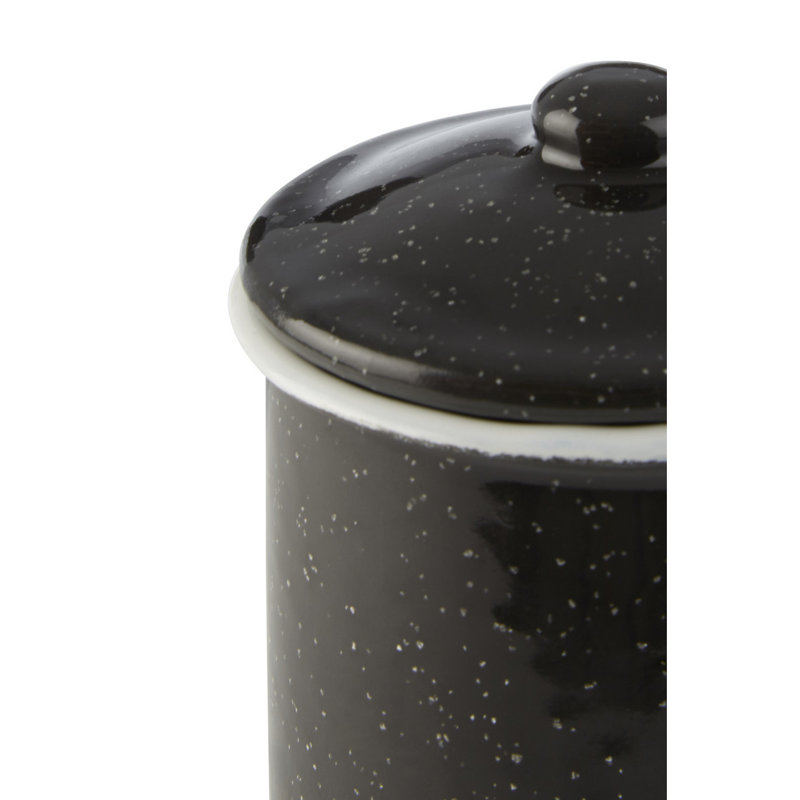 Kitchen Canisters & Storage Jars, 10cm H x 9cm W x 9cm D, Black/White