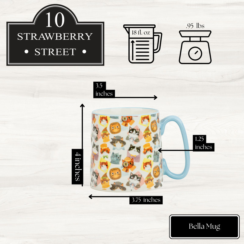 10 tasses de fraises Bella Street, habillage de chat