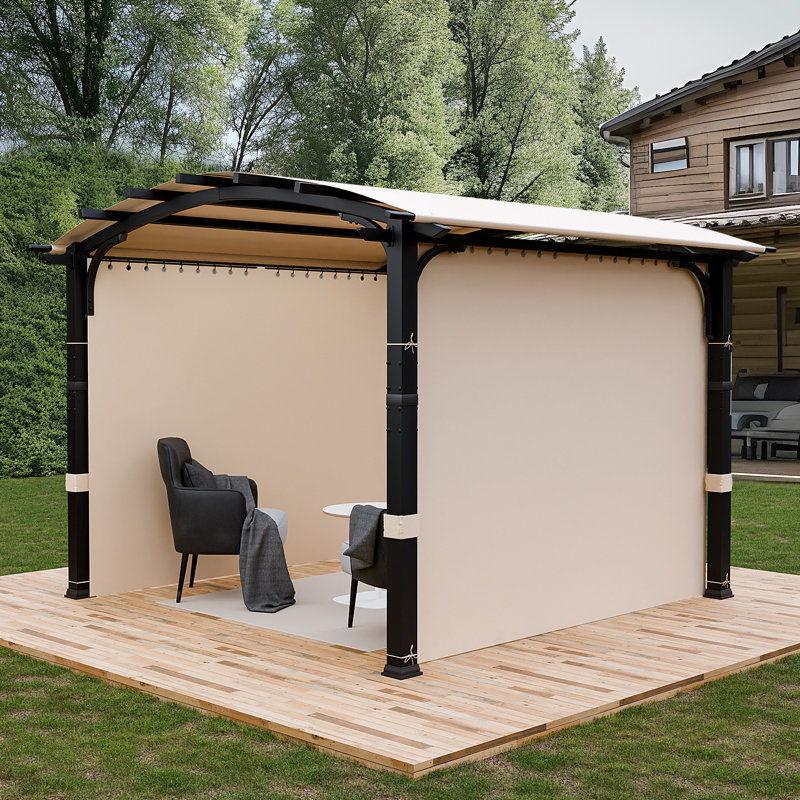 11 Ft. W x 10 Ft. D Metal Pergola with Canopy: Durable and Functional Outdoor Addition