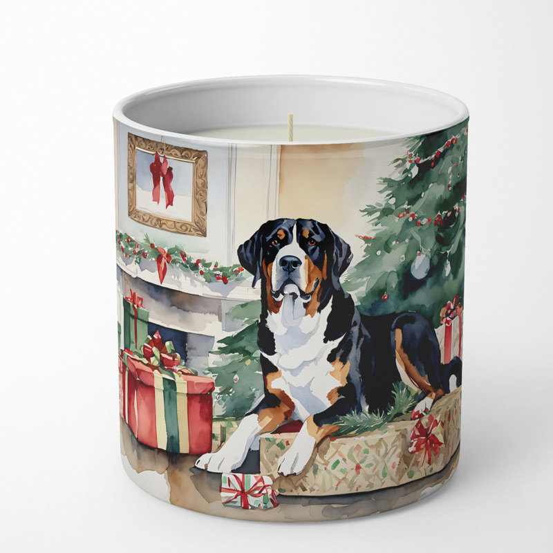Bougie de Noël parfumée avec support en céramique