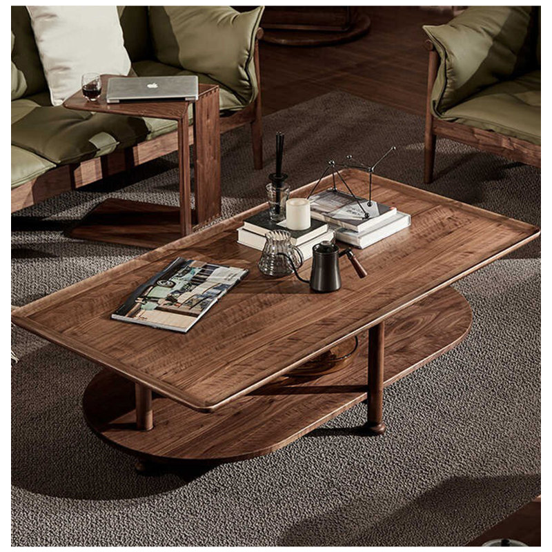 Table basse à double paroi en bois massif