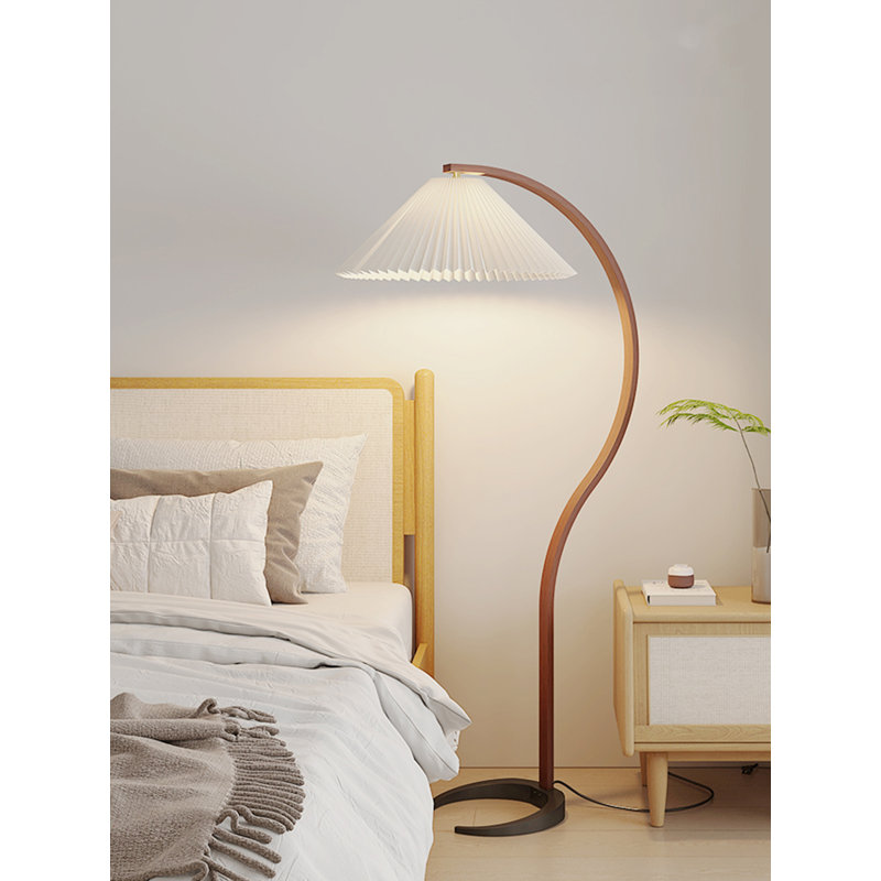 Jiabaoli Solid Wood, Wrought Iron and Fabric Floor Lamp