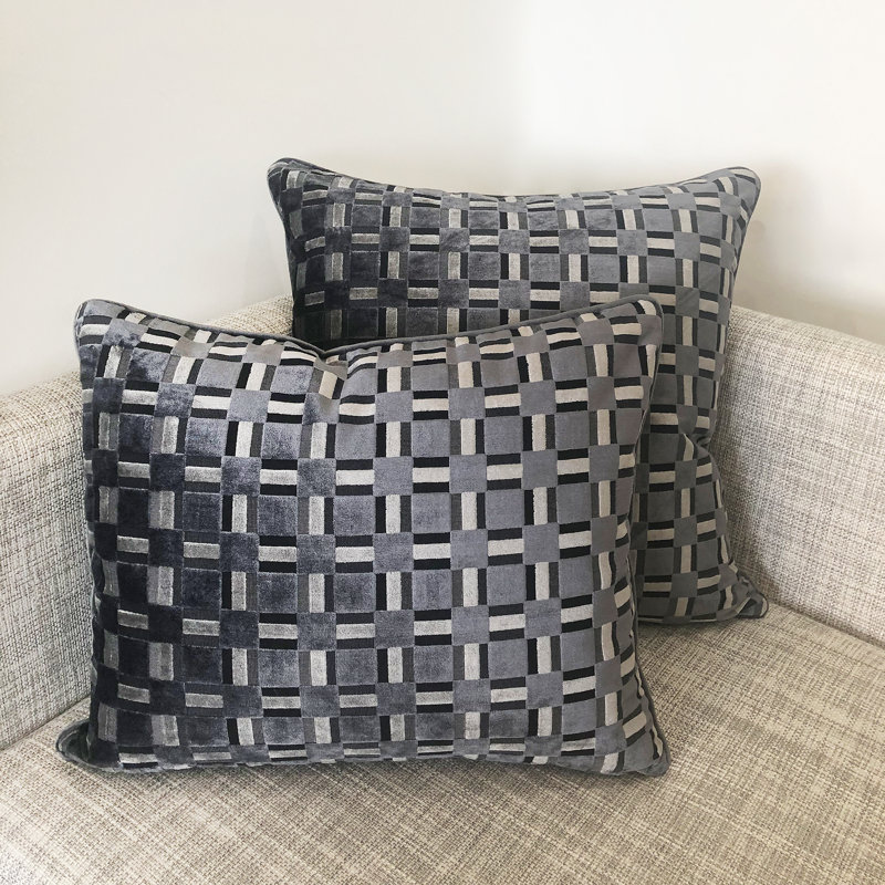 Zeppelin Square Pillow Cover & Insert, Gray