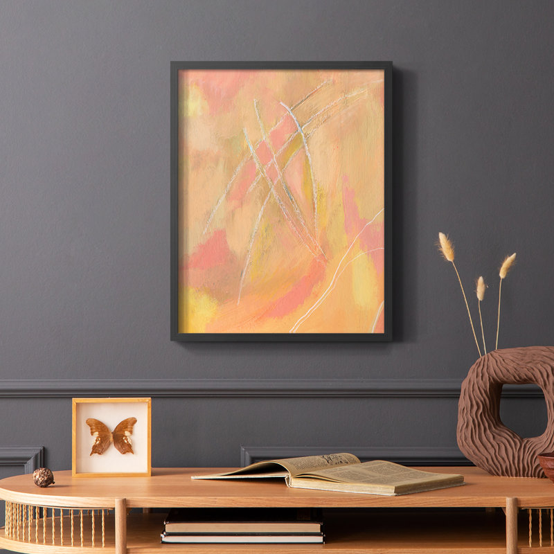 «Peach Bliss IV», reproduction encadrée - bois massif, Cadre simple noir, H 10 po x l 8 po