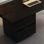 Bureau rectangulaire noir massif + bois manufacturé + acrylique avec 2 tiroirs-2048177616-2048177628