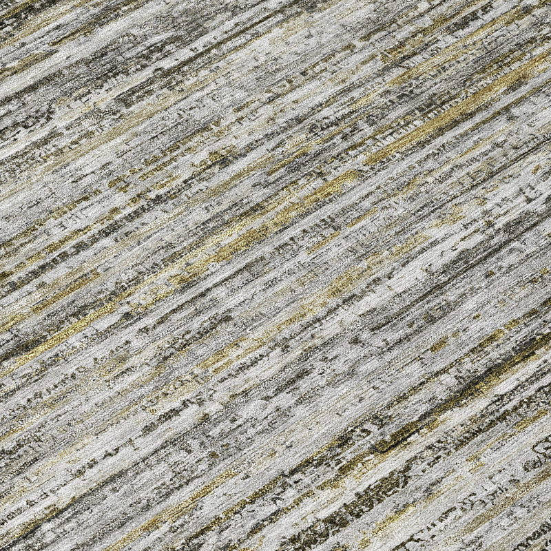 Pewter Striped Flat Woven Synthetic Washable Rug
