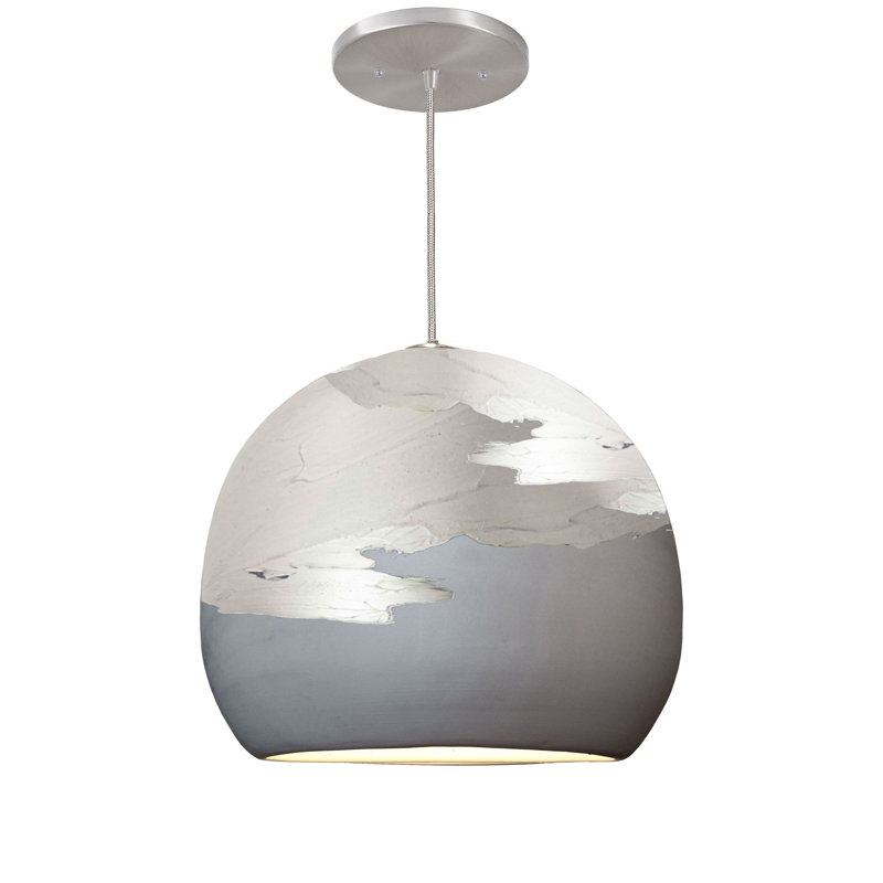 Luminaire suspendu sphère 1 lumière Ombre, Argent, Gris mat / argent, Non