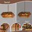 Lustre rectangulaire 4 lumières en verre ambré