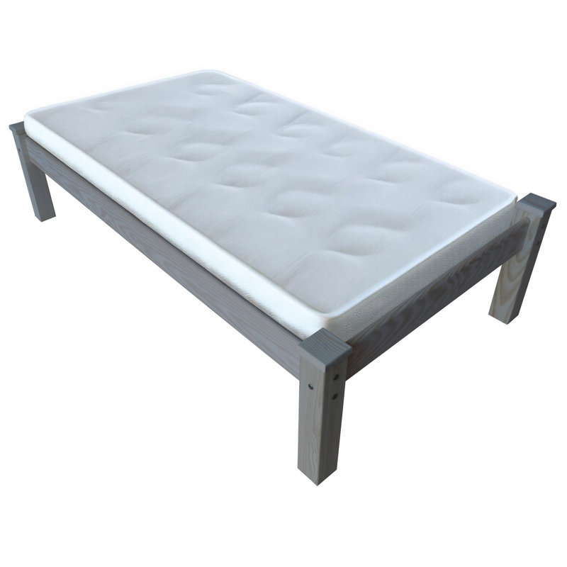 Gray Solid Wood Twin Bed Frame
