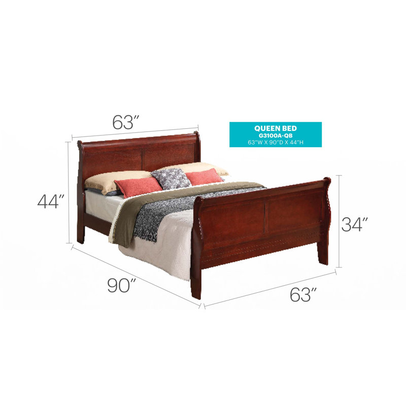 Traditional Bed(Only Bed), Cherry, Queen