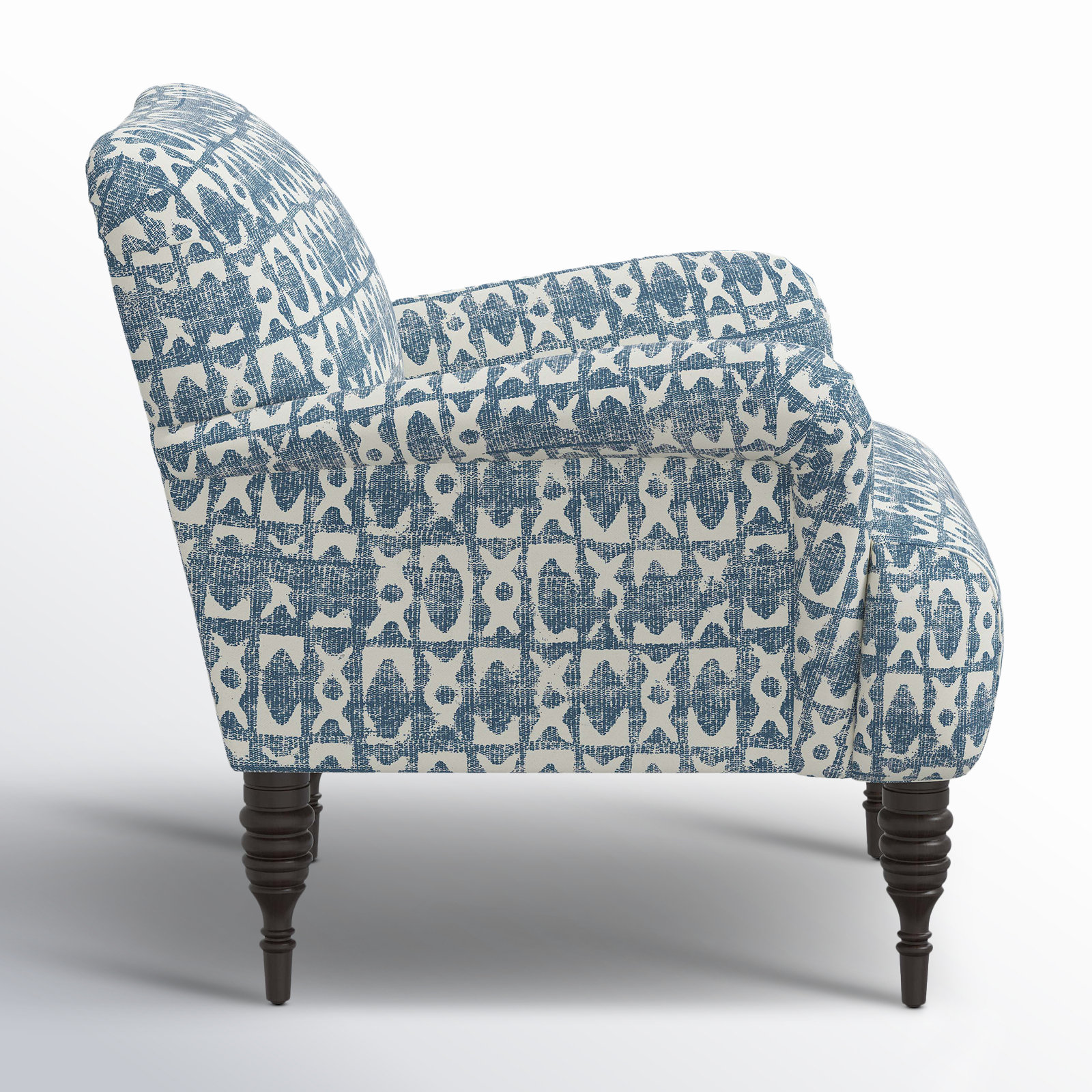 Allura Pine Armchair, Texture Block Blue