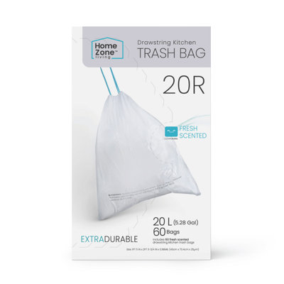 Sacs à ordures pour la cuisine à cordon 20R de Home Zone Living Code