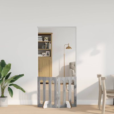  Folding Pet Fence Engineered Wood Living Room Flexible Easy Assembly