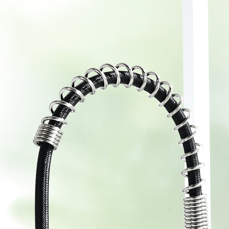 Pull Down Kitchen Faucet - Brass Material, Black And Silver Color, Easy Control Of Water Temperature Modern Sink Mixer Function, Ceramic Filler, Corrosion Surface