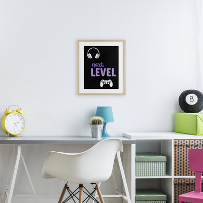 Next Level Headset & Controller Framed Print Under Glass, design by Christine Simpson Art