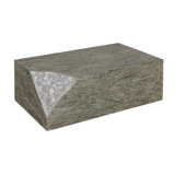 Chiseled Coffee Table, Gray Stone, Silver
