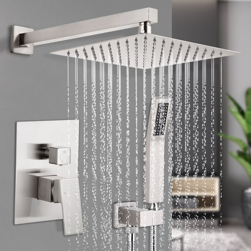 Système de pomme de douche à fixation murale 10 po, Nickel brossé