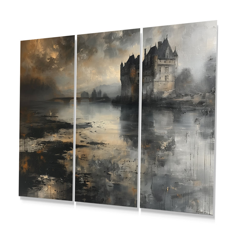 - Ensemble d'impressions murales Chateaus, Métal métal, H 32 po x l 48 po x P 1 po