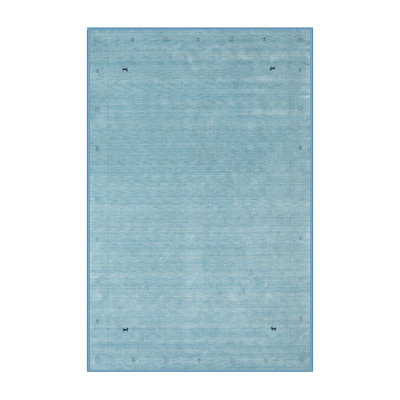 Tapis contemporain bleu