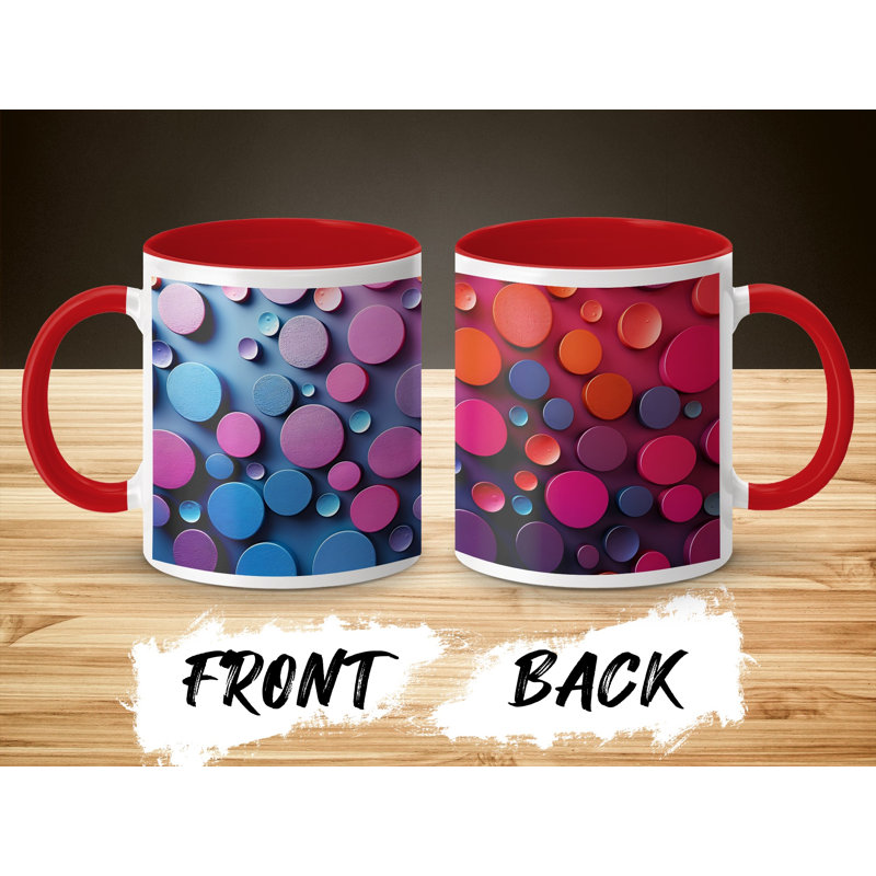 Polka Dot 11oz Accent Coffee Mug, Red