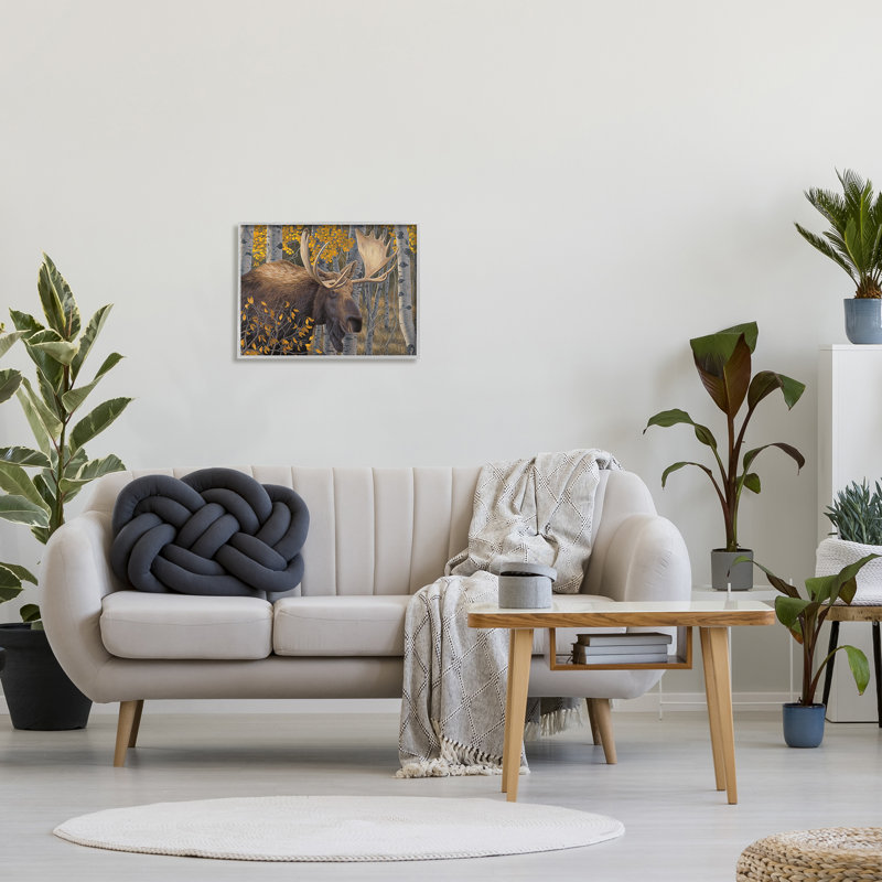 «Moose In Fall Foliage» par Jeff Hoff, H 16 po x l 20 po x P 1,5 po, Estampe numérique Farmhouse