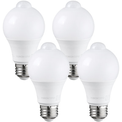 A19 Led Motion Sensor Light Bulb, 9W, 900Lm, E26 Base, Ul Listed, 6000K Pure White