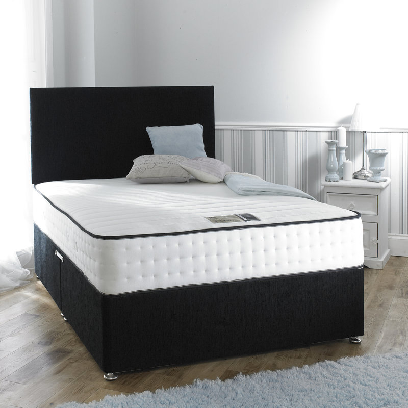 Upholstered DE Size - 140 X 190 Cm Divan Bed with Mattress, No Drawer, Small Double
