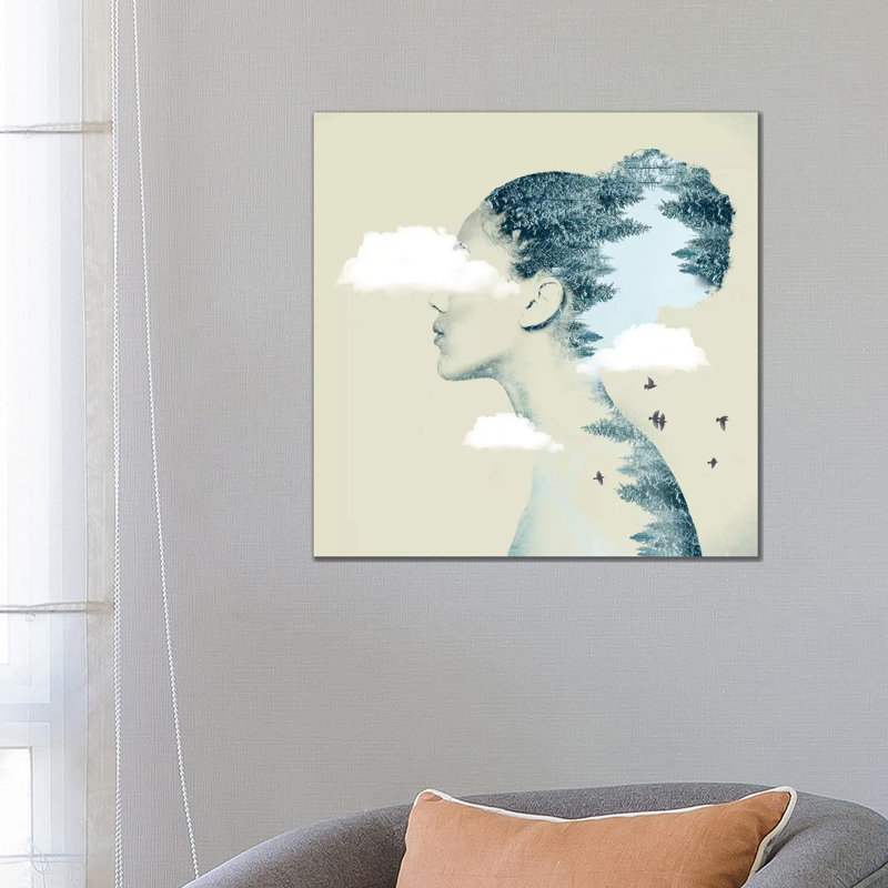 Double Exposure Hair I by Vin Zzep - Print on Canvas, Wrapped Canvas, 45.72 cm H x 45.72 cm W x 3.175 cm D