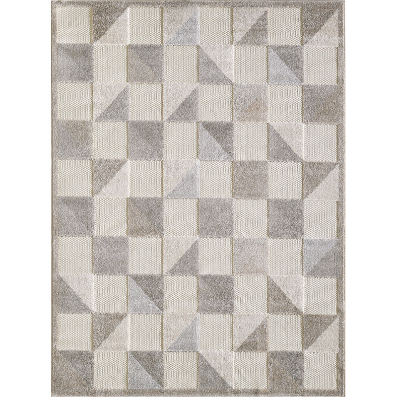 Hesselbein Checkered Indoor / Outdoor Area Rug, Rectangle 7'10" x 9'10", Gray