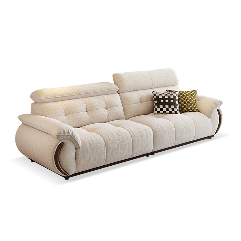 Beige Chenille Modular Sofa, 38.58" H x 110.24" W x 37.8" D, Beige