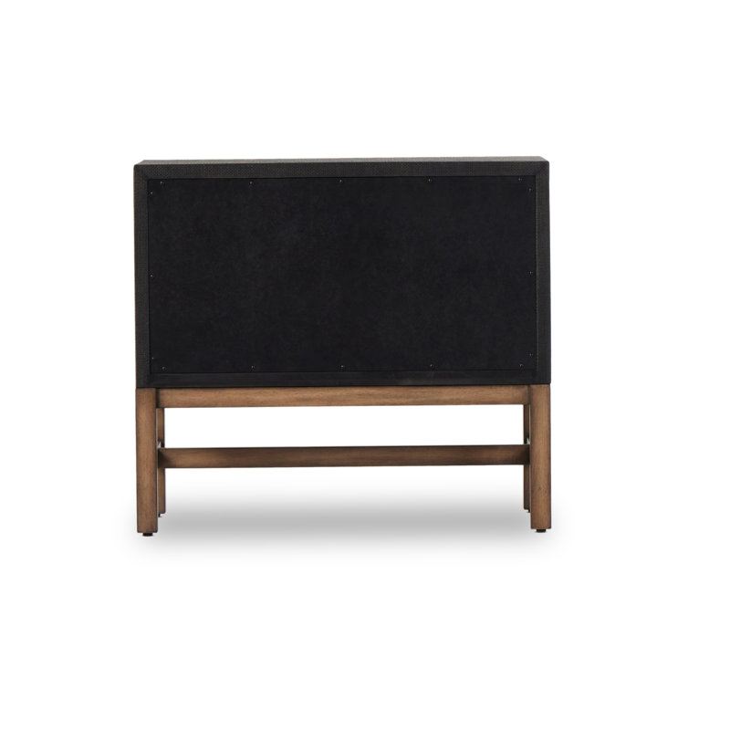 Fiona 2 - Drawer Solid Wood Nightstand, Black