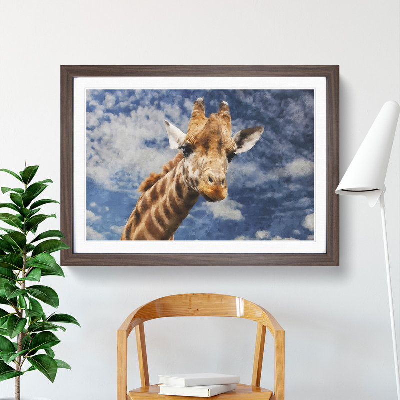 Giraffe Vol.2 - Framed Print, 27cm H x 36cm W x 2cm D, Walnut Framed