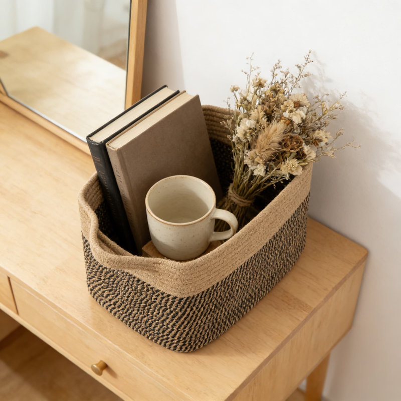 3-Pack Woven Storage Baskets With Handles, Collapsible Organizer Bins For Toys, Home Decor, And Multifunctional Storage Solutions