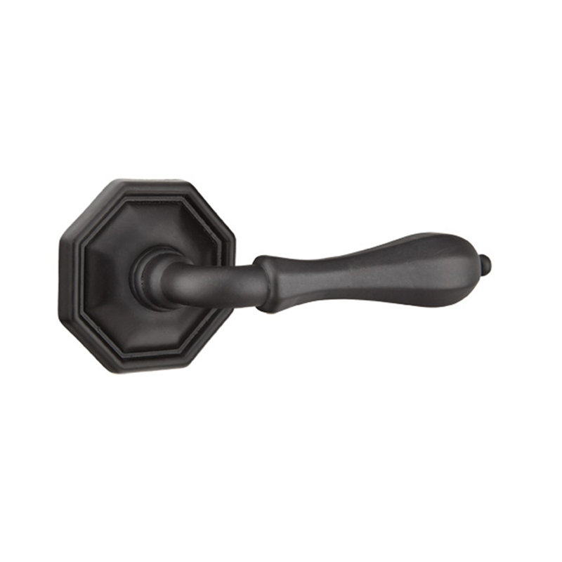 Double porte faux levier avec rosette, Droite, Bronze plat noir