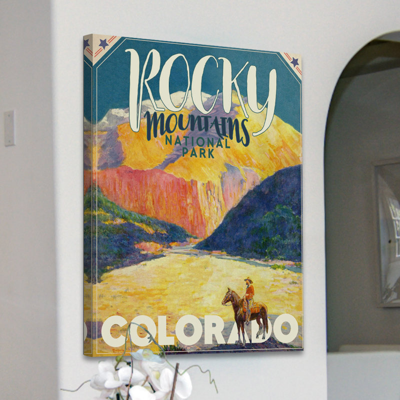 « travel colorado », reproduction d’art sur toile tendue, H 31 po x l 24 po x P 1,5 po