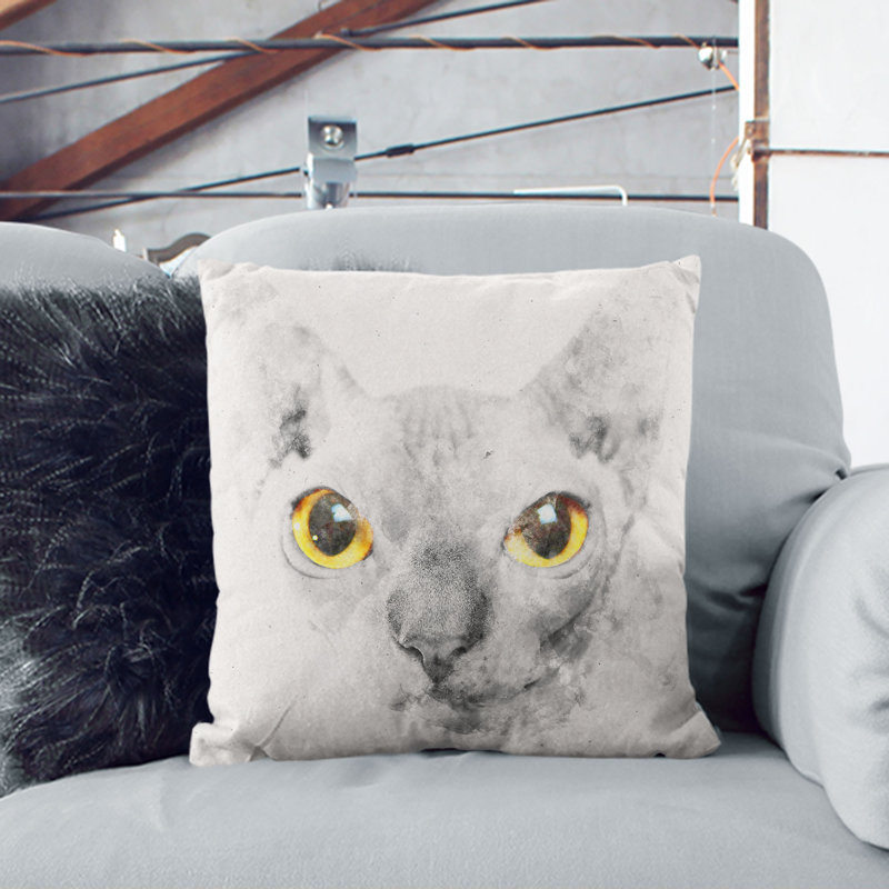 Square Throw Cushion, White, 40cm H x 40cm W x 15cm D