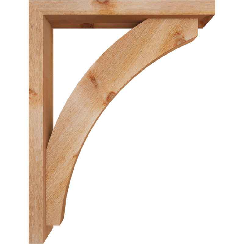 Thorton Block Bracket with Offset Brace, 34 x 26, 4"W Western Red Cedar (Rough Sawn)