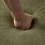 Repose-pieds ovale rembourré avec rangement à couvercle relevable et bordure à franges