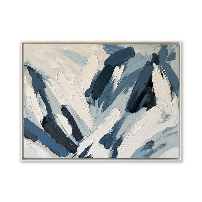 EE8F93A4049F40008A95FA760913A558 36" L x 2.5" W x 48" H Abstract Painting in Multi blues