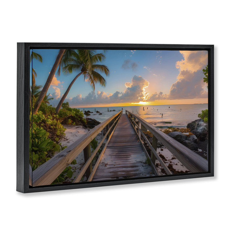 Cadre flottant Tropical Beach Dock, design par LSR Creative Studio, Cadre flottant noir de jais, H 21 po x l 31 po