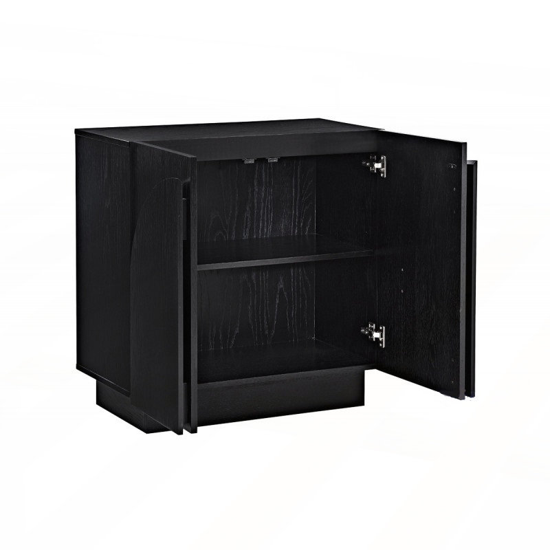  Aurelie Solid Wood Arched Storage Cabinet Credenza, Black