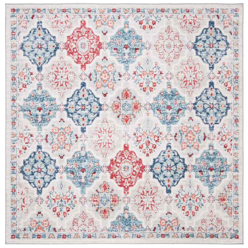Aguiar Performance Oriental Rug, Square 6'7"
