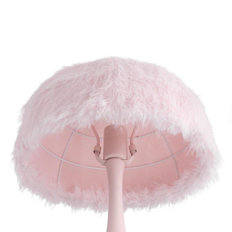 1- Light Globe Teardrop Base Table Lamp, Pink, Pink