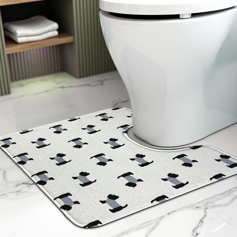 Tapis de salle de bain en U pour chien Scottie