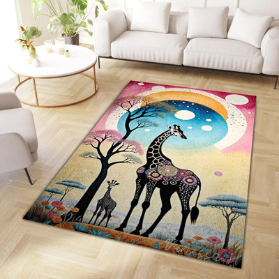 Tapis décoratif multicolore Lina