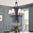 6 - Light Classical / Traditional Wagon Wheel Chandelier With Fabric Shaded