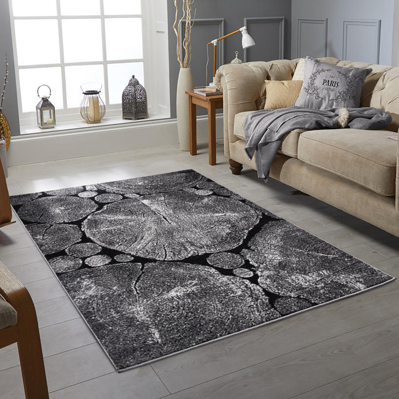 Halesowen Machine Woven Grey Indoor Rug, Rectangle 160 x 230 cm