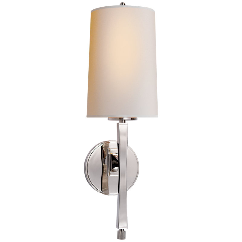 Thomas O'Brien Edie Sconce, Polished Nickel, Fabric
