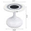 Table basse ronde avec incrustation de losanges en acrylique, P 17,7 po