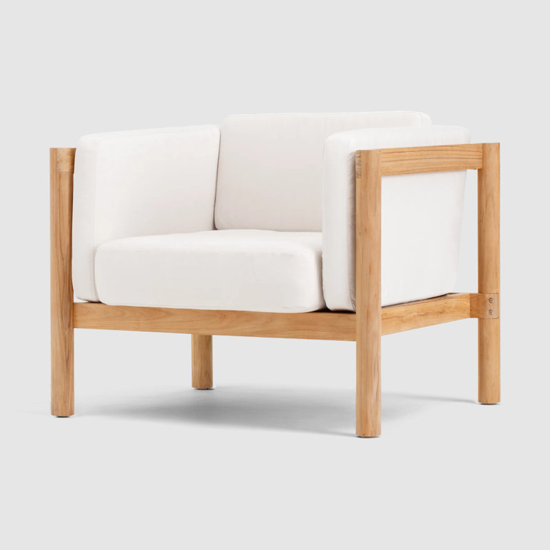 Haven Outdoor Teak Lounge Chair, Sunbrella Canvas